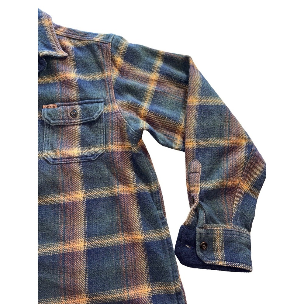 Orvis Heavy Flannel Men's Medium Plaid Shacket Pockets Shirt Jacket - Picture 7 of 12